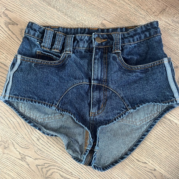 Adidas Originals Women's Dark Blue IVY PARK DENIM CHAPS & MICROSHORTS - Picture 7 of 10